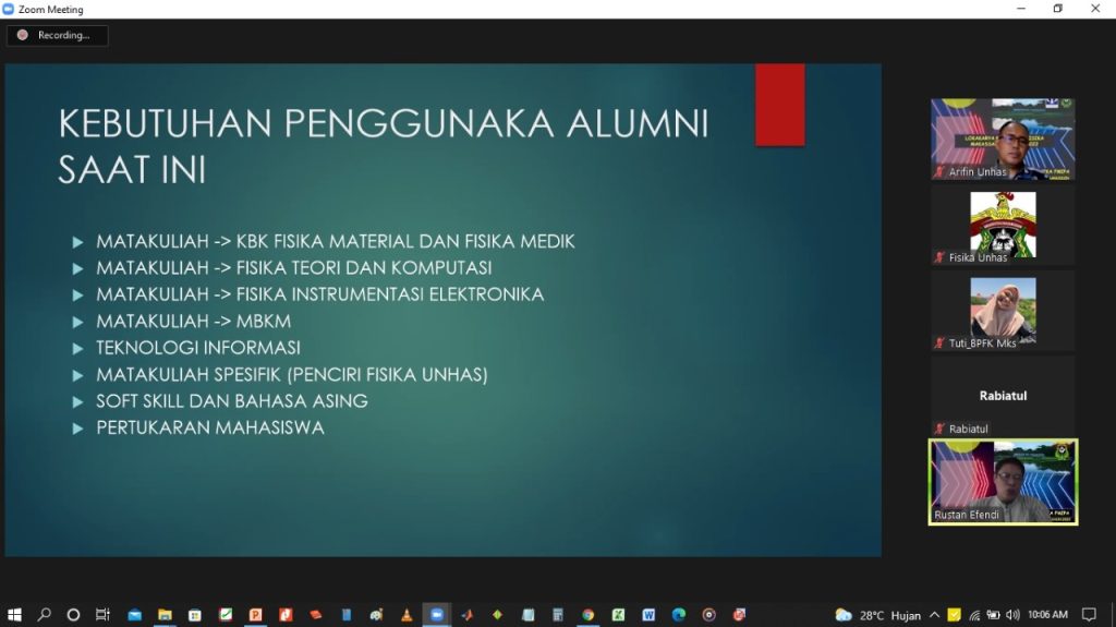 Lokakarya Kurikulum Fisika FMIPA UNHAS