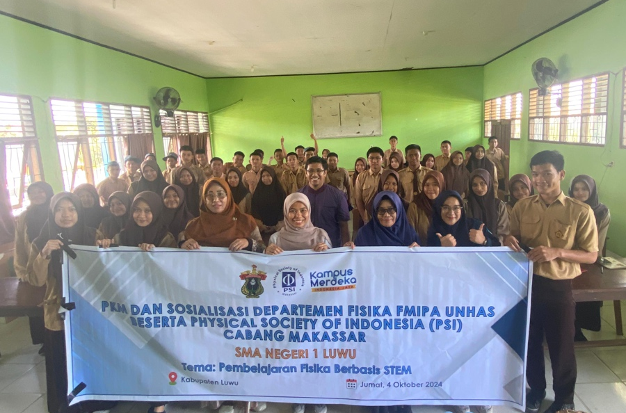 PKM & Sosialisasi Departemen Fisika FMIPA Unhas pada Lima SMAN  di Kabupaten Luwu, Kabupaten Luwu Utara & Kota Palopo